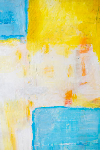 istock Abstract yellow background painting on canvas 1153504012