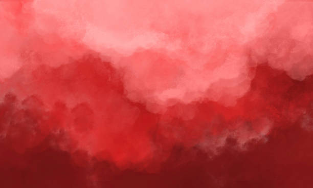 Abstract Watercolor Background - Orange Red - ilustração de arte vetorial