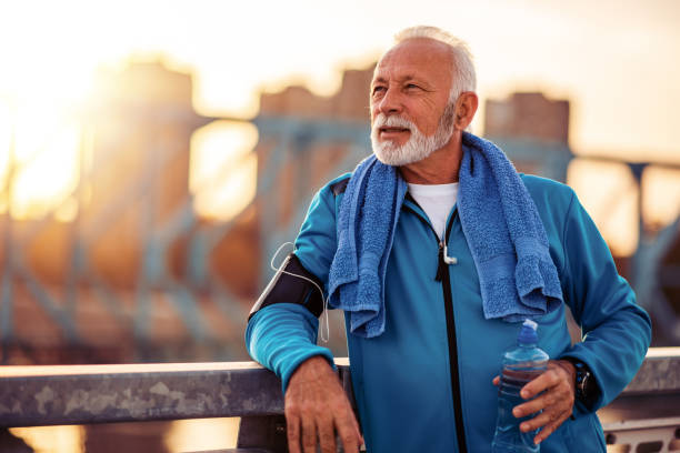 istock Senior man running  in the city 1153507758