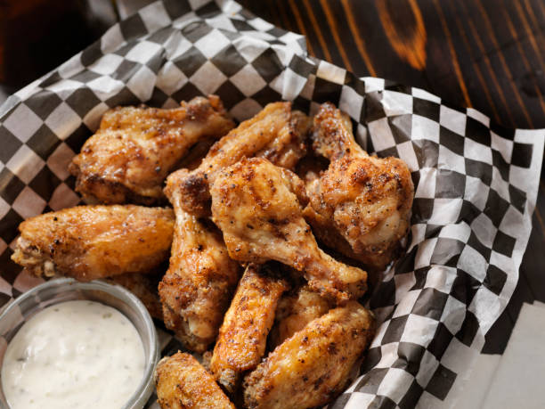 istock Air Fried, Crispy Chicken Wings with Ranch Dip 1153517250