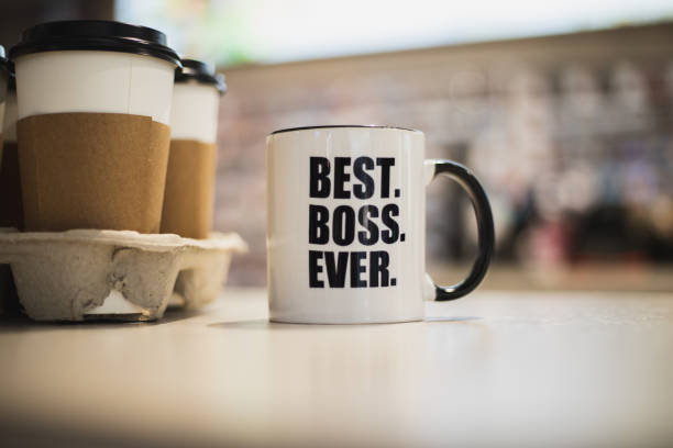A coffee mug with best boss ever printed on it.