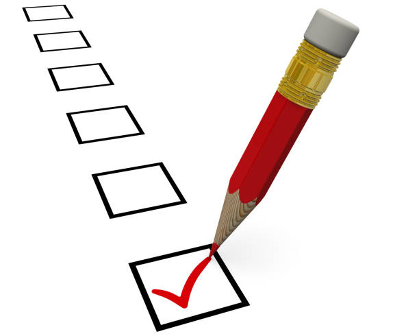 istock Red pencil is marking the check box 1153524402