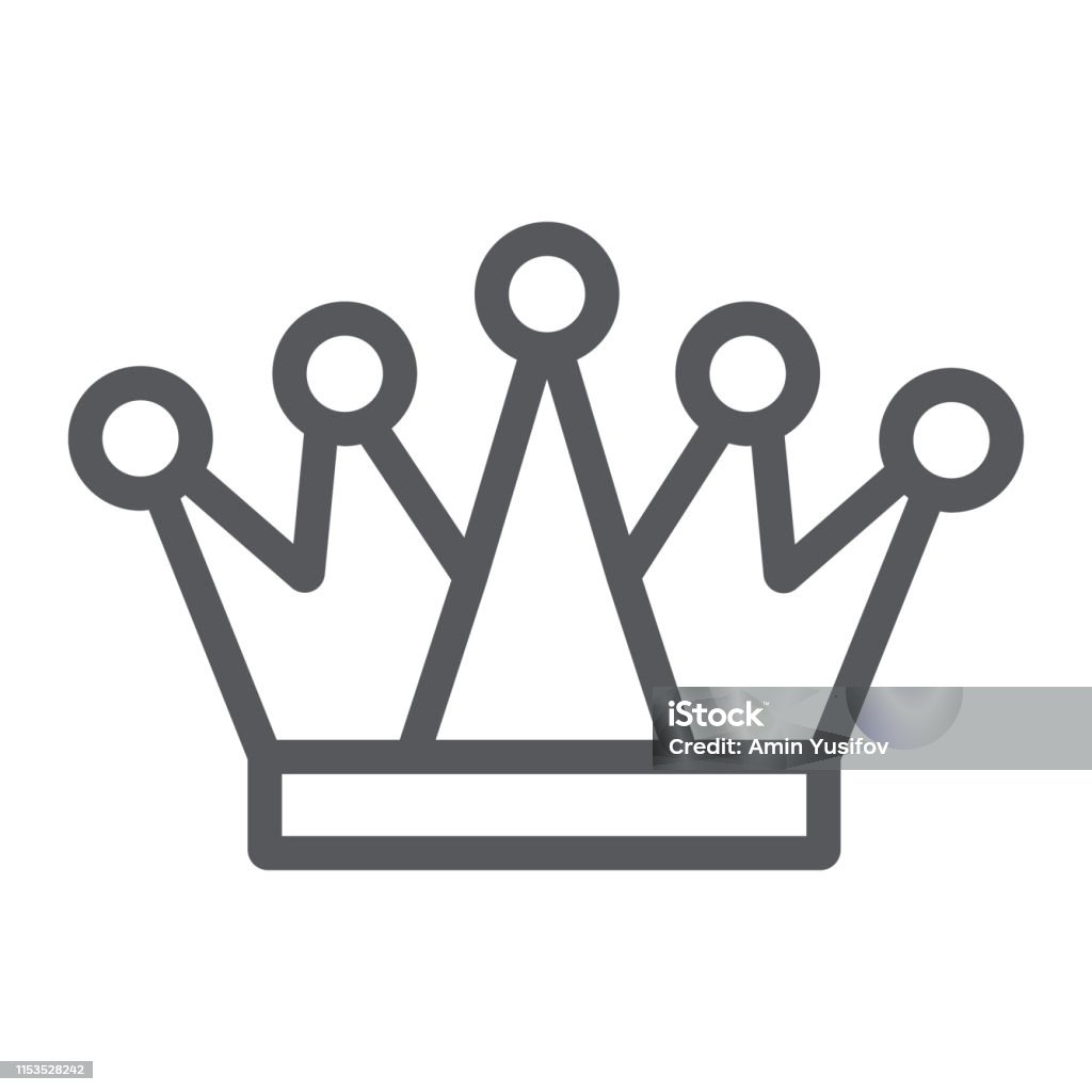 Crown line icon, royalty and leader, royal sign, vector graphics, a linear pattern on a white background. Crown line icon, royalty and leader, royal sign, vector graphics, a linear pattern on a white background, eps 10. Authority stock vector