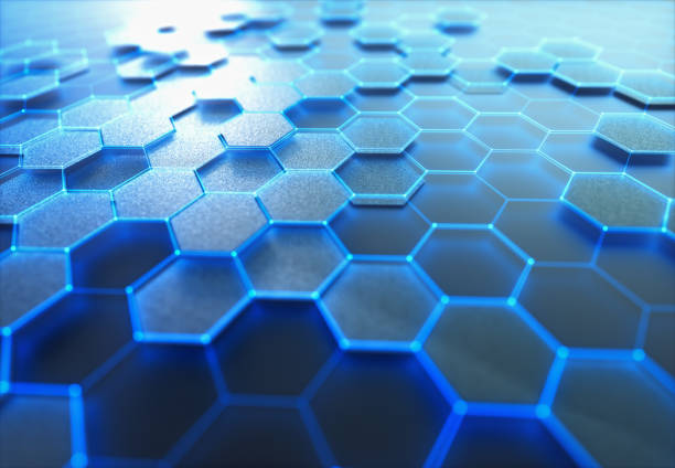 tecnología de ciencia de la conexión atómica de graphene hexagonal - lead sheet fotografías e imágenes de stock