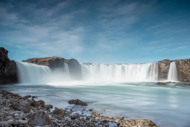 The Godafoss waterfall close to route 1 in Iceland