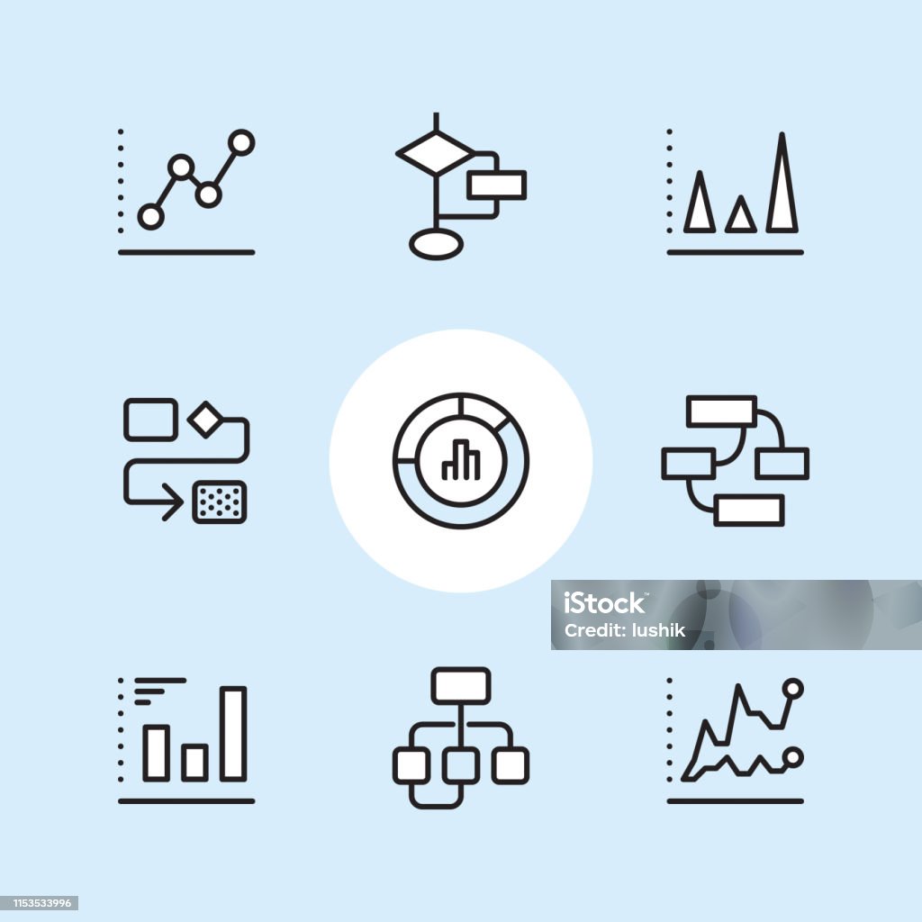 인포 그래픽개요 아이콘 세트 아이콘에 대한 스톡 벡터 아트 및 기타 이미지 - 아이콘, 마인드맵, 갠트 차트 - Istock