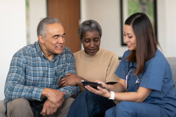 istock Sharing results with an elderly couple 1153537041