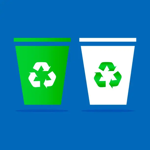 Vector illustration of Trash bins.