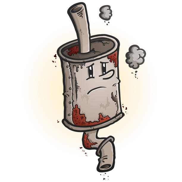 Old Rusty Muffler Cartoon Character Stock Illustration - Download Image Now  - Car, Cartoon, Smoke - Physical Structure - iStock