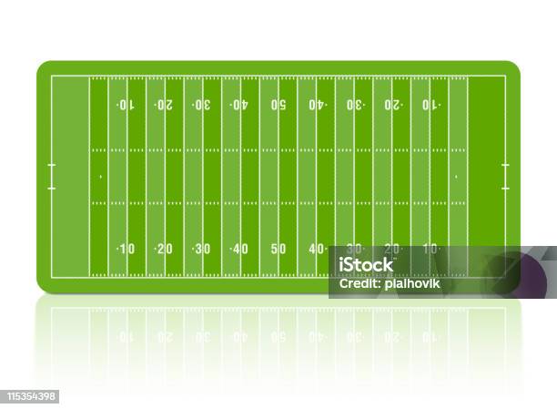 Ilustración de Campo De Fútbol Americano y más Vectores Libres de Derechos de Campo de fútbol americano - Campo de fútbol americano, Rayado - Diseño, Vista desde arriba