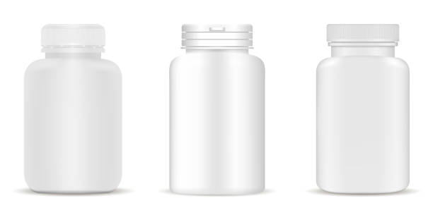 istock Medical bottles set. Drugs, pills, supplement jar 1153556670