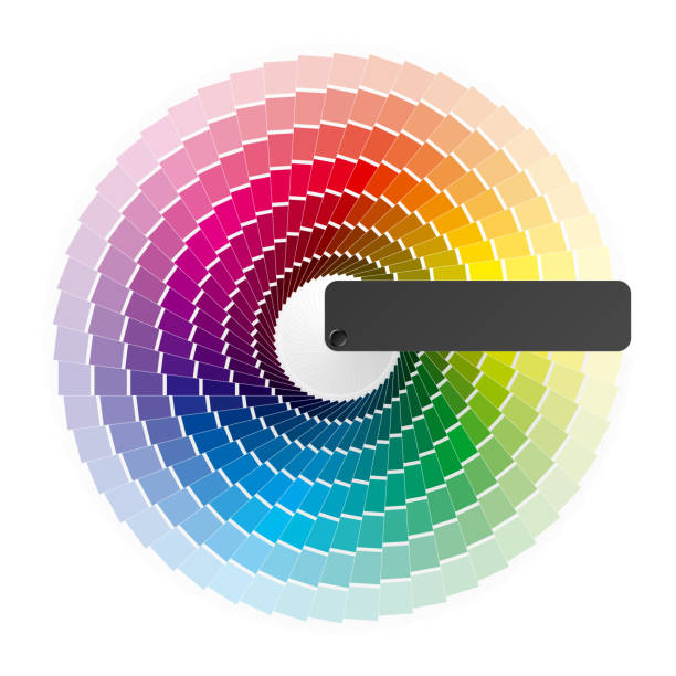 색상환 - color swatch book printing press color image stock illustrations