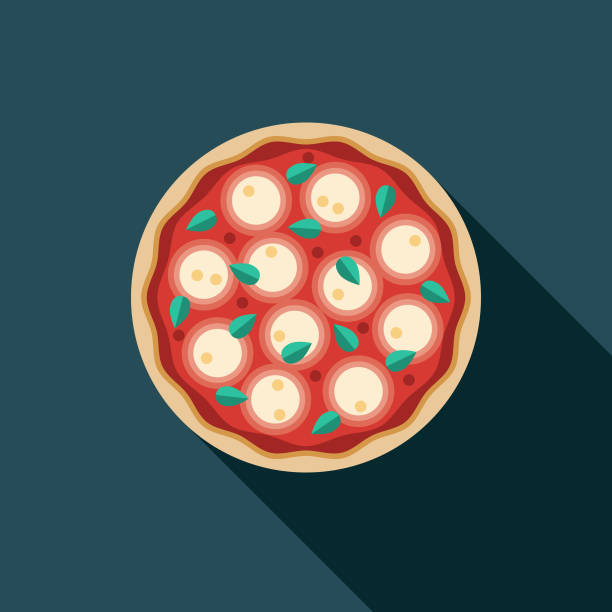 illustrazioni stock, clip art, cartoni animati e icone di tendenza di icona della pizza margharita - pizza margherita