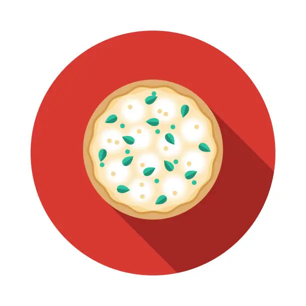 Vector illustration of White Pizza Icon