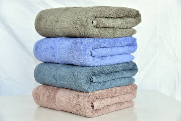 istock STACKED SOFT COTTON BATH TOWEL 1153574808