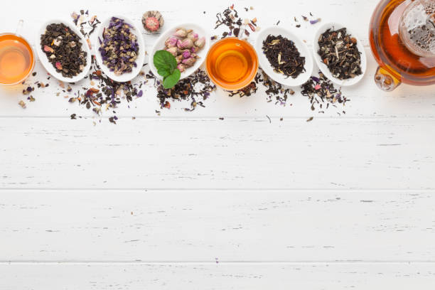 istock Set of herbal and fruit dry teas 1153580524
