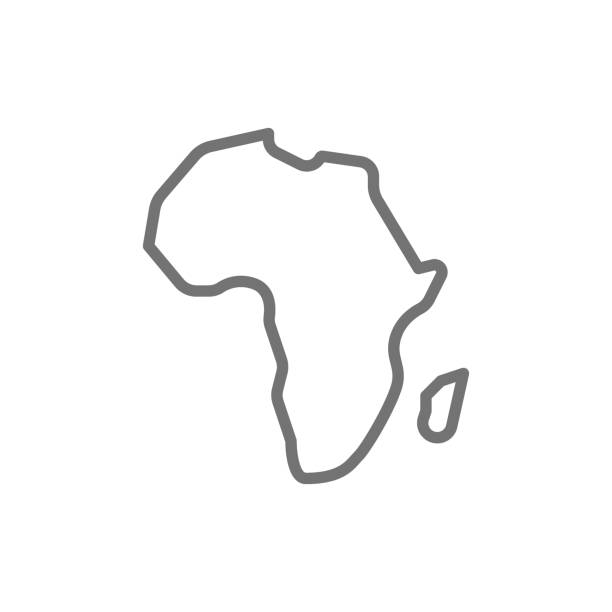 ilustrações de stock, clip art, desenhos animados e ícones de african continent, africa line icon. - africa south africa african culture plain