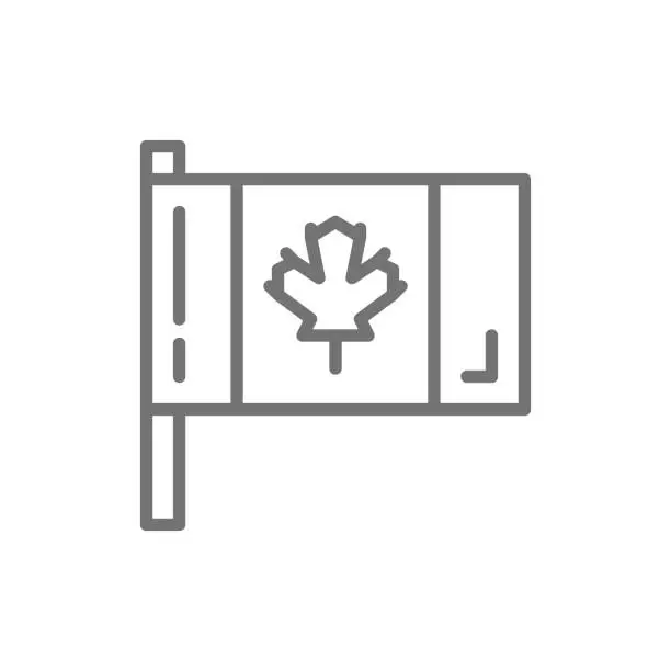 Vector illustration of Flag of Canada line icon.