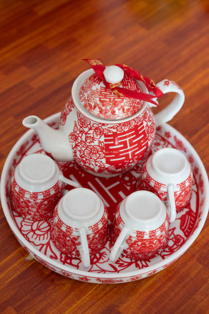 istock Teapot and cups for Chinese wedding tea ceremony 1153581734