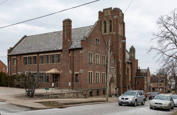 Old brick church in small Midwest town.