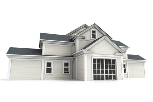 istock Frontal perspective of impressive home 1153586229