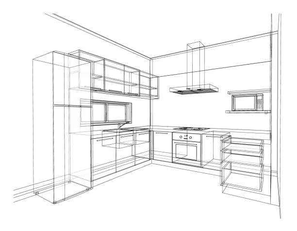 istock Interior design of modern style kitchen 1153591952