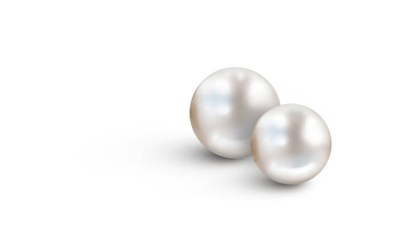 istock Two white pearls isolated on white background 1153597160