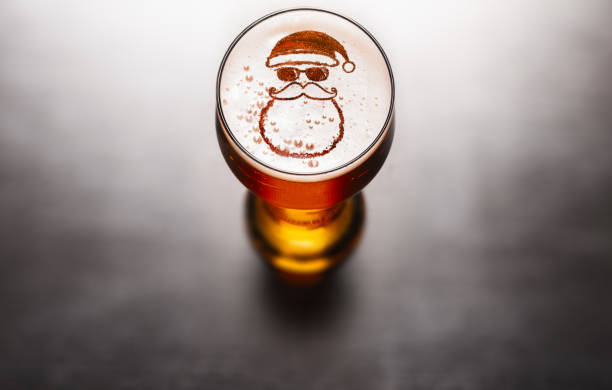 Christmas or New Year beer stock photo