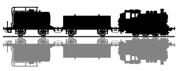 istock The silhouette of an old freight steam train 1153604875