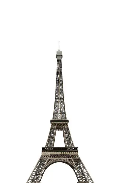 Eiffel tower isolated on white background 3d illustration
