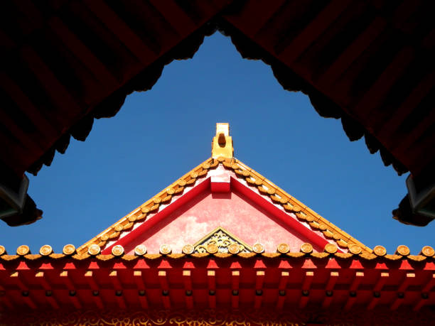 istock Ancient timber construction detail of roof 1153606156