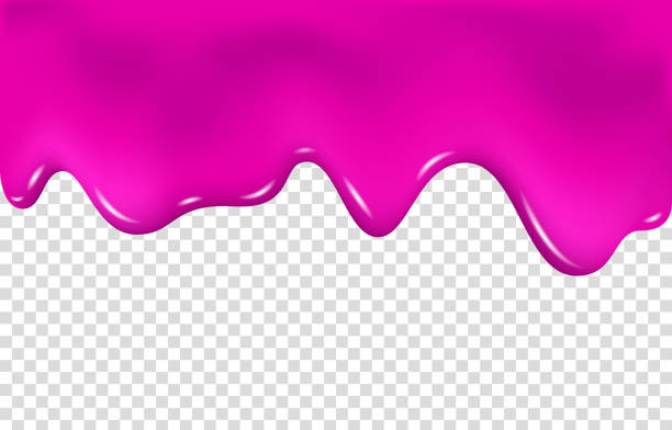 Flowing cherry or raspberries pink jam. Flowing cherry or raspberries jam. Dripping pink caramel. Realistic paint drip or nail polish. Slime vector texture. cherry bounce stock illustrations