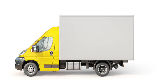 istock Truck delivery on a white background. 3d illustration 1153609706