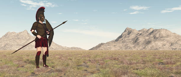 istock Spartan warrior in a landscape 1153609763