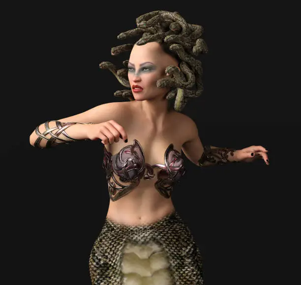 Computer generated 3D illustration with the Medusa