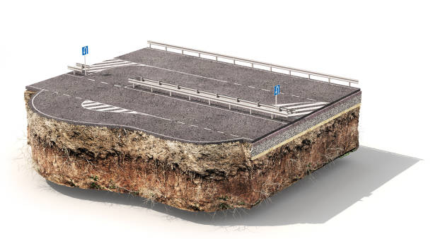 istock Road intersection. Piece of road with layers. 3d illustration 1153609825