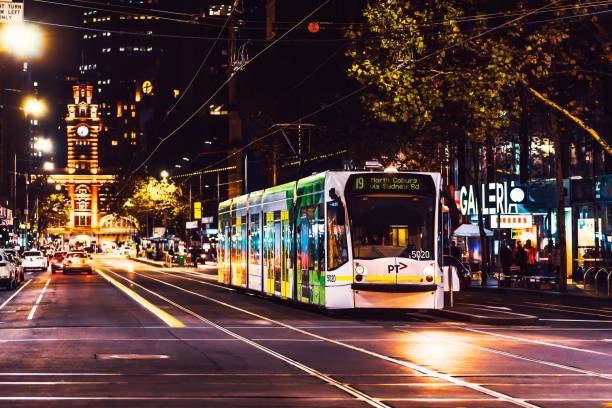 tramwajem linii 5020 - melbourne australia sign road zdjęcia i obrazy z banku zdjęć