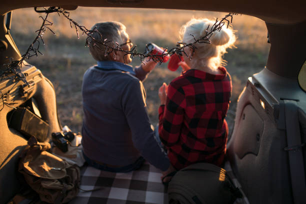 istock Senior couple outdoors with car 1153610214