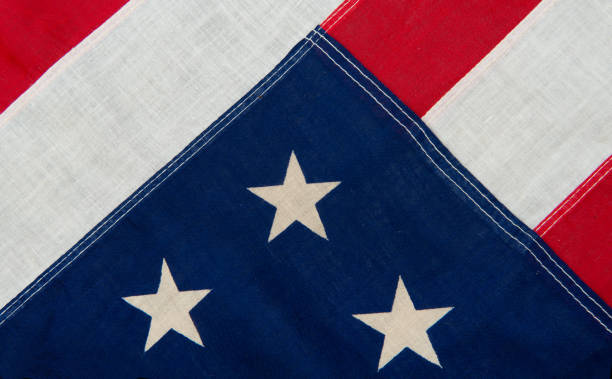 istock Independence day, American flag, a close-up, retro 1153610619