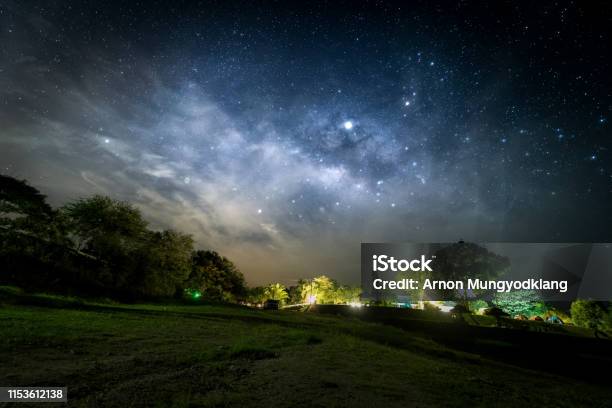 The Stars And Milky Way In The Night Sky At Ratchaburi Province Thailand Stock Photo - Download Image Now