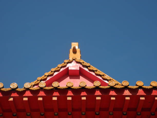 istock Ancient timber construction detail of roof 1153612811