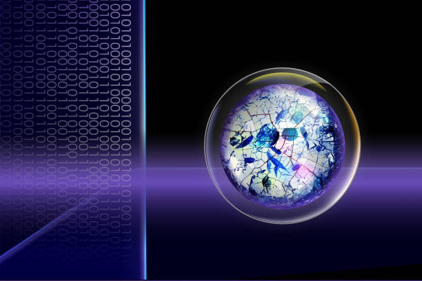 istock Computer analysis of DNA and RNA of human cells and viruses. Binary codes and gene codes appear on computer screens. 1153614003