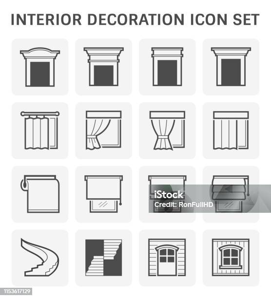 Interior Decoration Icon Stock Illustration - Download Image Now - House, Moulding - Trim, Abstract