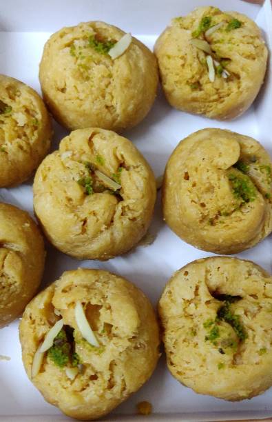 istock Indian sweets Balushahi made with sugar and  white flour. 1153620638