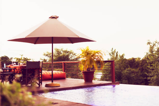 istock Poolside Deck at a Luxurious Holiday Home in Africa 1153623009
