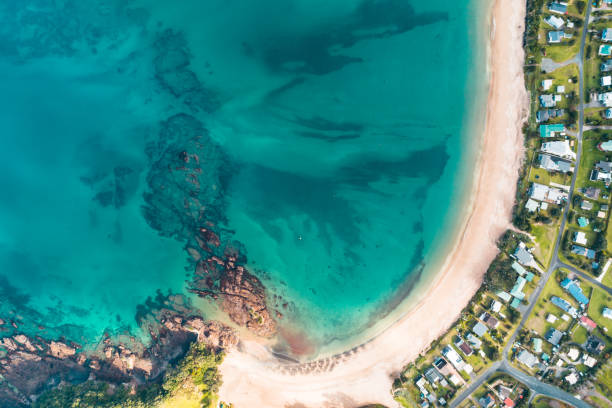 istock Holiday houses next to beach. 1153625855