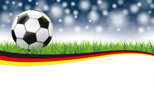 Vector illustration of Football Grass Flash Bokeh Header Germany