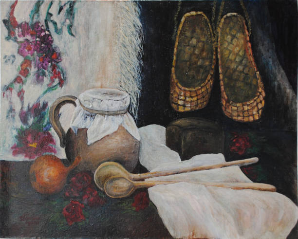 istock still-life with bast shoes and wooden spoons 1153629370