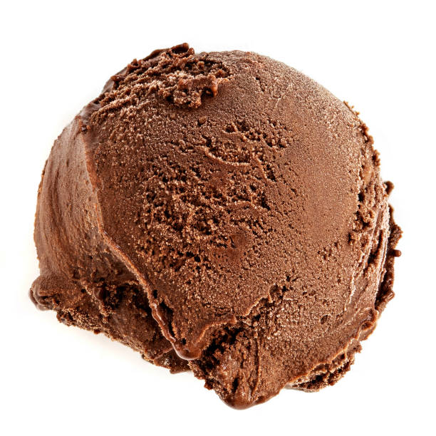 istock Dark Chocolate  ice cream ball  isolated on white background, close up 1153632028