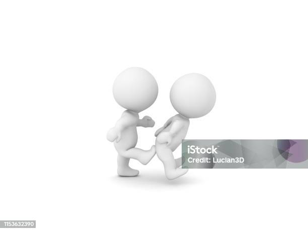 3d Rendering Someone Getting Kicked In The Butt Stock Photo - Download Image Now - Aggression, Anger, Behind